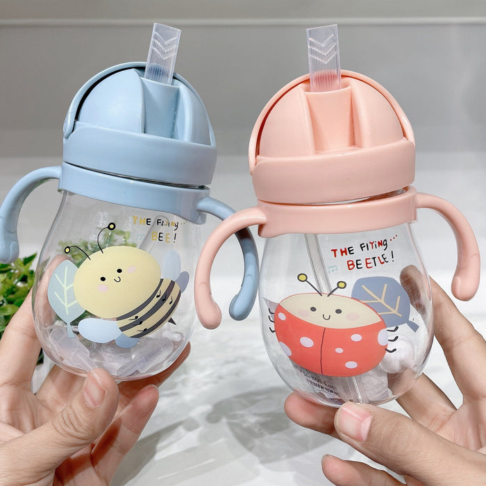 baby drinking bottle with straw