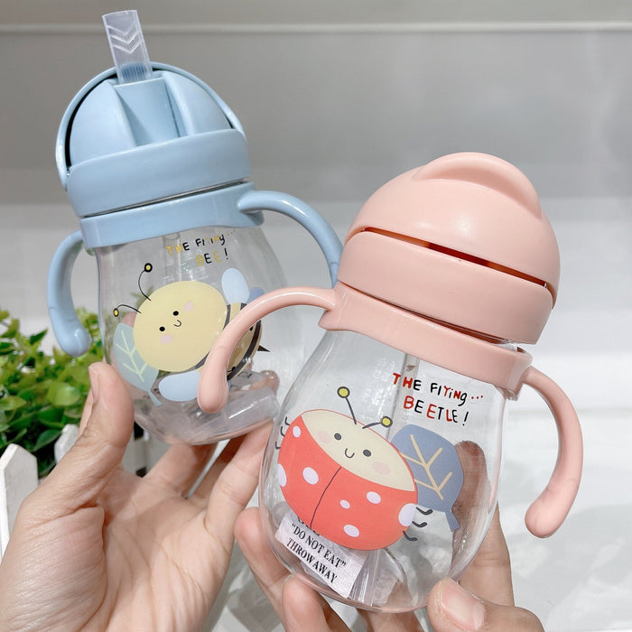 baby drinking bottle with straw